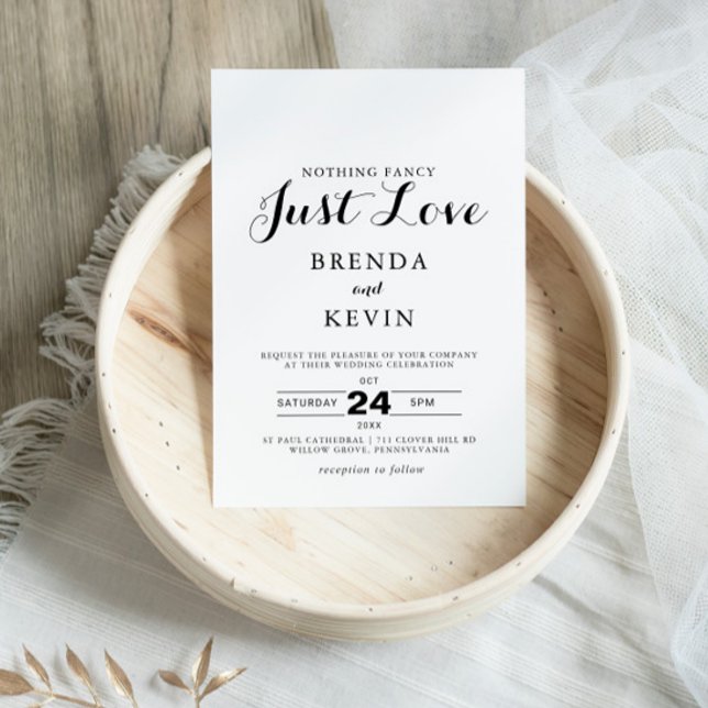 Convite Caligrafia Nada Rico Apenas Adoro Casamento (Criador carregado)