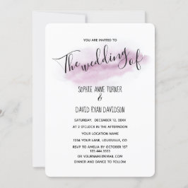 Convite Caligrafia Pink Watercolor Casamento