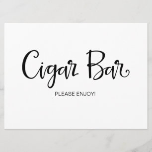 Convite Caligrafia   Placa de casamento "Cigar Bar"