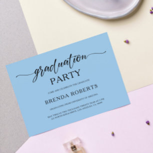 Convite Caligrafia Preta Mínima E Impressionante Em Azul