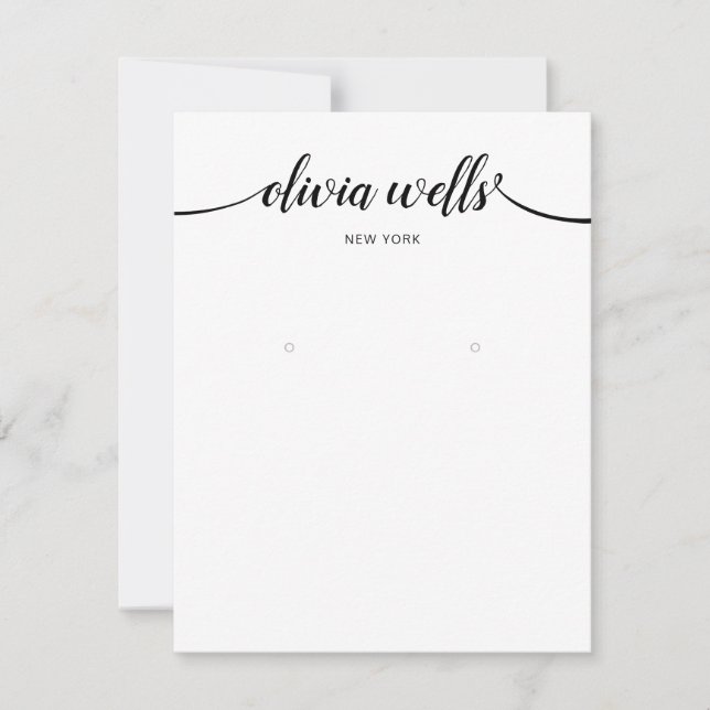 Convite Caligrafia Preto - Vídeo Grande Orelha Branco (Frente)