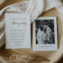 Convite Caligrafia romântica Feliz para sempre após festa