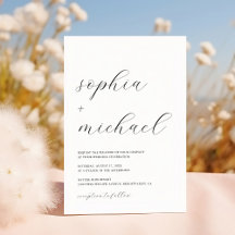 Caligrafia Romântica Moderna Casamento Negro e Bra