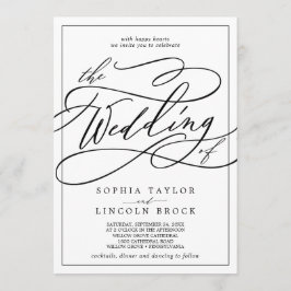 Convite Caligrafia romântica | Quadro De Casamento De