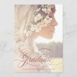 Convite Caligrafia Rosa Dourada| Duas Festas de formatura 