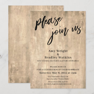 Convite Caligrafia, Rústico Por favor, junte-se a nós Some