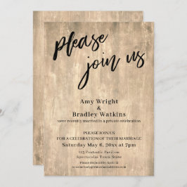 Convite Caligrafia, Rústico Por favor Junte-se a Nós Somen