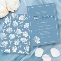 Caligrafia Script Azul Poeirento Branco Casamento
