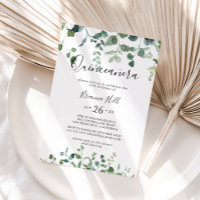 Caligrafia Script Green Foliage Quinceañera