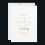 Convite Caligrafia Simples|Casamento Informal Dourado<br><div class="desc">Esta simples caligrafia|convite para casamento informal de ouro é perfeito para um casamento elegante. O clássico design apresenta ouro rústico e tipografia branca com um toque moderno minimalista.</div>