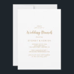 Convite Caligrafia Simples | Dourado Wedch Brunch<br><div class="desc">Esta simples caligrafia | o convite de brunch de casamento dourado é perfeito para um brunch de casamento elegante. O clássico design apresenta ouro rústico e tipografia branca com um toque moderno minimalista.</div>