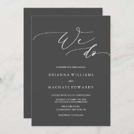 Convite Caligrafia Simples e Elegante Fazemos Casamento a