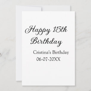 Convite caligrafia simples e feliz aniversário de 15