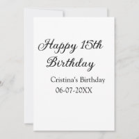 caligrafia simples e feliz aniversário de 15