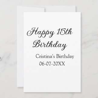 Convite caligrafia simples e feliz aniversário de 15