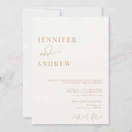 Convite Caligrafia Simples Elegante Moderno Casamento