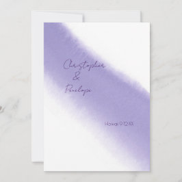 Convite Caligrafia Simples Mola d'água Roxa Salvar a Data