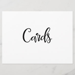 Convite Caligrafia Simples Placa de Casamento "Cartões"