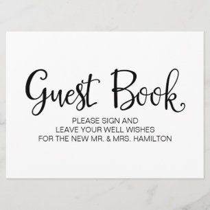 Convite Caligrafia Simples Placa de casamento de "Livro