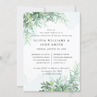 Convite Caligrafia simples verde-rústico