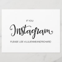 Caligrafia | Sinal de casamento "If You Instagram"