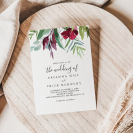 Convite Caligrafia Tropical Colorida Floral O Casamento De