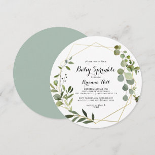 Convite Caligrafia tropical geométrica Dourada Sprinkle