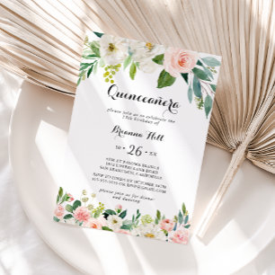 Convite Caligrafia Verde Simples Quinceañera