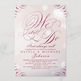 Convite Caligrafia vintage de Glam Burgundy AINDA NÓS FAZE