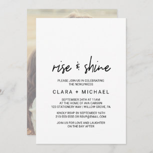 Convite Caligrafia Whimsical   Photo Back Wedch Brunch