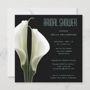 Convite Calla Lillies Chá de panela em Aqua