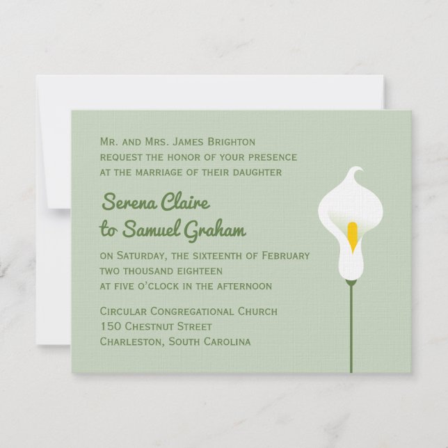 Convite Calla Lily (Frente)