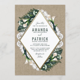 Convite Calla Lily Burlap e Palace Wedings