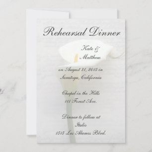 Convite Calla Lily no janto de ensaio de escrita manual