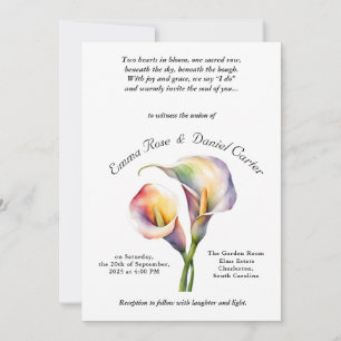 Convite Calla Lily Soft Aquarela Elegante