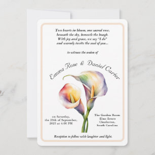Convite Calla Lily Soft Aquarela Elegante