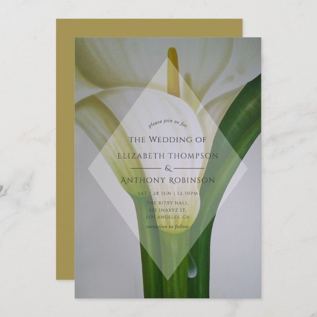 Convite Calla Lily Wedding (Frente/Verso)