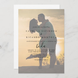 Convite Calligrafia Casamento Fotográfico Espanhol