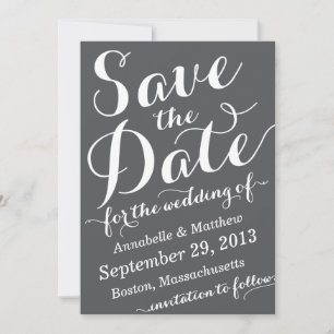 Convite Calligraphy Script Save the Date Announcement