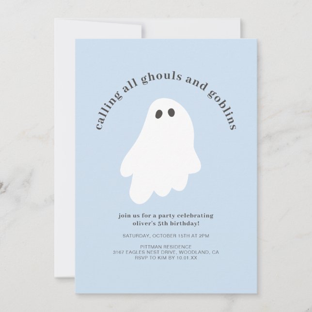 Convite Calling All Ghouls and Goblins Birthday Invitation (Frente)