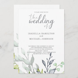 Convite Calliografia: Casamento Botânico elegante