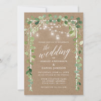 Calliografia Luzes Botânicas Casamento Kraft