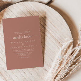 Convite Calliografia Terracotta Nuestra Boda Wedding
