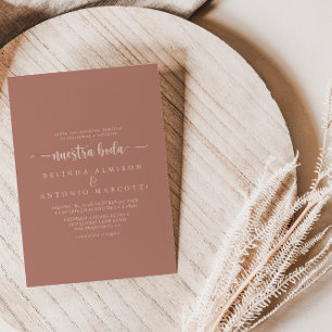Convite Calliografia Terracotta Nuestra Boda Wedding