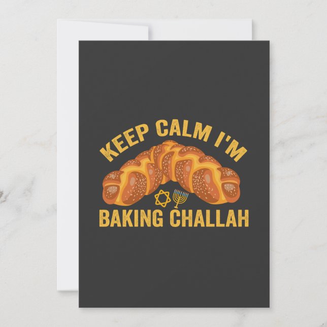 Convite Calma, estou cozinhando Challah Engraçado Hanukkah (Frente)