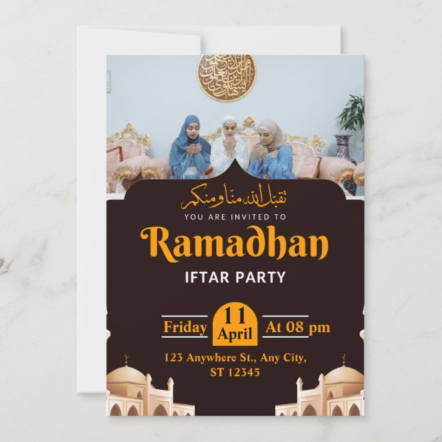 Convite Calorosa União: Uma Festa de Iftar do Ramadan (Frente)