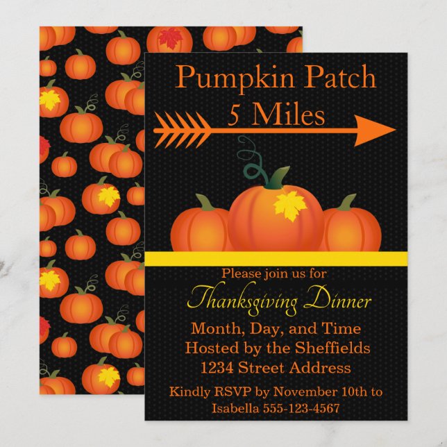 Convite Cama de Abóbora (Frente/Verso)