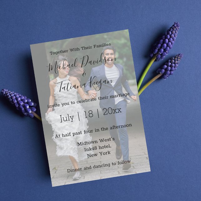Convite camada moderna de fotos de casamento elegante e mi (Criador carregado)