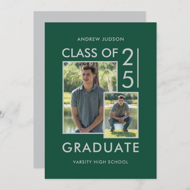 Convite Câmara Aberta De Foto Da Classe Moderna De 25 Gree (Frente/Verso)