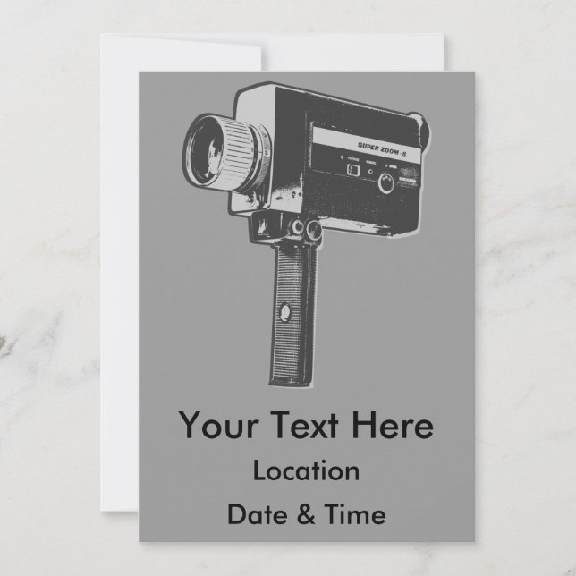 Convite Câmara para filmes do Pop Art Super 8 (Frente)